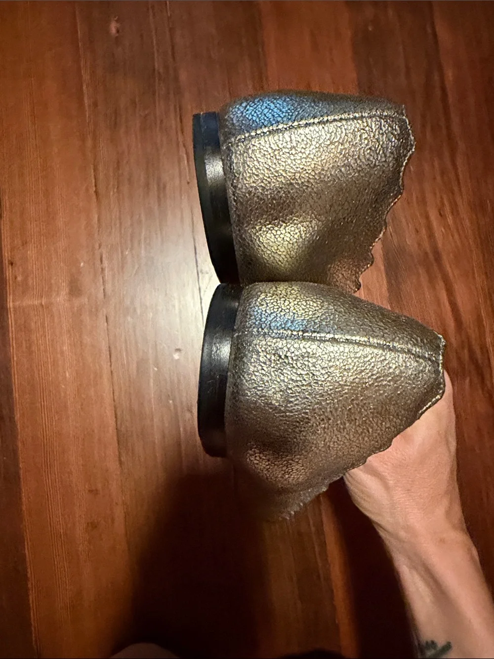 Chloe Metallic Scalloped Ballet Flats - gold